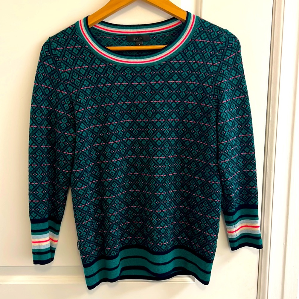 JCrew Green Merino wool sweater